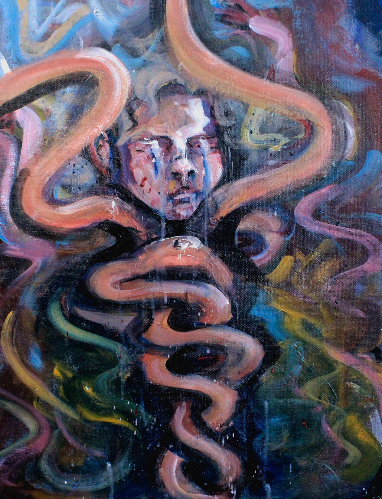 Represents trauma caused by child abuse (neglect)